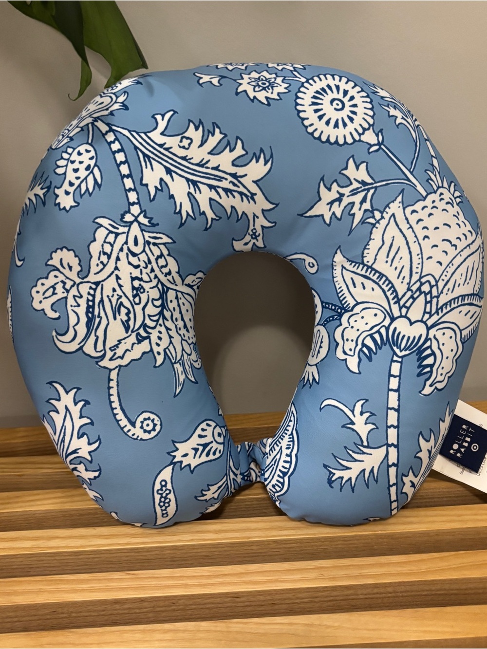 Roller Rabbit Blue and White Floral Travel Neck Pillow